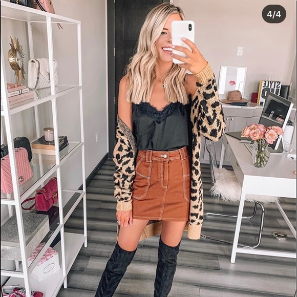 Dresses & Skirts - Topstitch Twill Miniskirt